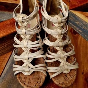 ⚠️ 2/$20 - EUC Cork Wedge Strappy Heals